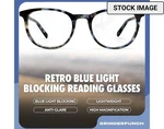 New Grinder Punch +6.00 Reading Glasses Brown Blue Flex Hinge Gaming Light. Fixed Price $18.95.