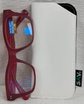 Sav Blue Light Reader Glasses Red EVKB13-150-601 +1.50 Lens. Fixed Price $14.95.