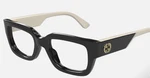 Gucci GG1666O 005 Eyeglasses Women's Black/ivory/gold Full Rim Square Shape 53MM. Fixed Price $219.99.