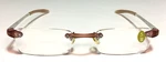 Visualites +1.00 Eyeglasses 48-18-135 Blush Stp Rectangle Rimless Glasses/frames. Fixed Price $29.00.