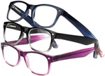 Design Optics By Foster Grant Full Frame Ladies Fashion Reading Glasses 3-PAIRS. Fixed Price $25.99.