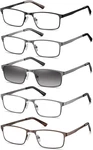 Eyecedar 5-PACK Reading For Men Rectangular Metal Readers Eyeglasses Spr. Fixed Price $27.68.