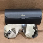 Cartier CT0023S-002 Rimless Aviator Sunglasses Gold And Black Made In France. Fixed Price $499.99.