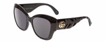 Gucci GG0808S Womens Cat Eye Sunglasses Black Ribbed Chevron Gold Logo/grey 53MM. Fixed Price $249.95.