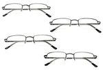 4 Pk- Foster Grant Infokus "david" Semi-rimless Readers Gunmetal +1.25, +1.50. Fixed Price $8.99.