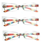 3 Pairs Foster Grant Frameless Featherlight Red & Green Reading Glasses 1.00. Fixed Price $16.99.