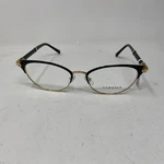 Versace Italy Mod 1259-Q 1443 54-17-140 Black Leather Gold Eyeglasses 299S. Fixed Price $270.00.