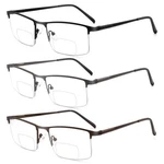 Zooxsky 3 Pack Bifocal Reading Glasses For Men,lightweight Metal Half Frame Clea. Fixed Price $10.88.