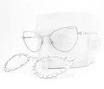 Swarovski Blue Light Eyeglasses SK7011 Silver Clip On Crystals With Case. Fixed Price $185.00.