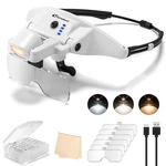 Guoubuo Magnifying With Light, 1X-4X Glasses, Rechargeable M.... Fixed Price $35.63.
