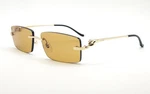 Cartier CT0430S Panth Re De Sunglasses 003 Gold / Amber Lenses New. Fixed Price $995.00.