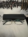Prada Men/women Eyeglasses Frame Black And Silver + Case Vpr 55I 5AV 1O1. Fixed Price $105.00.