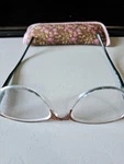 J Morgan 1.25 Reading Glasses Clear Rose Teal Frames Case 51 17 142. Fixed Price $14.99.