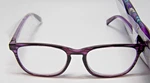 +3.25 Strength Foster Grant Clear Purple Elana Reading Glasses With Case New. Fixed Price $6.00.