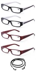 4 Pack Bulk Unisex Reading Glasses Rectangular Frame Spring Hinge Small. Fixed Price $15.99.