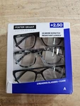 +2.50 - Womens 3 Pack Design Optics By Foster Grant Cateye Reading Glasses. Fixed Price $12.82.