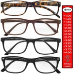 Reading Glasses Womens Readers 4 Pack Spring Hinge Unisex Eyeglass. Fixed Price $10.95.