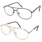 Bifocal Metal Frame Retro Pilot Clear Lens Reading Glasses Spring Hinges RE69. Fixed Price $13.95.