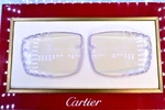 Cartier Big Diamond Cut Lenses Wood Horn Trivex Sunglasses CT0092O CRYSTAL56. Fixed Price $249.99.