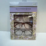 Nib +2.50 Box Set 3 Pairs Max Studio Reading Glasses Readers. Fixed Price $30.00.
