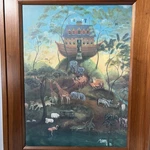 1995 Elizabeth Gilkey Signed Noahs Ark Sullins House Art Print Wood Frame. Fixed Price $265.00.