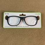 Icu Eyewear Black Reading Glasses +2.00 Strength Magnify Optical Readers Nwt. Fixed Price $13.00.