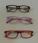 3 Women's Fashion Reading Glasses Designer Black Red Purple Readers +1.75 Lens. Fixed Price $21.04.