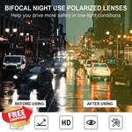 Skyoak Bifocal Night Vision Glasses +2.5 TR90 Frame Wrap Around Anti-glare. Fixed Price $44.99.