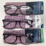 "3 Pair" R165 Foster Grant Elana 1.50 Prp Purple Women's Reading Glasses Readers. Fixed Price $21.95.
