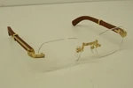 Authentic Cartier Sunglasses Rimless Rectangle 21 145B Wood Gp Frames CT0377O. Fixed Price $2799.99.