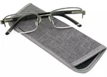 New! Foster Grant Lyden Gunmetal & Black Semi Rimless Reading Glasses 53/18. Fixed Price $9.99.