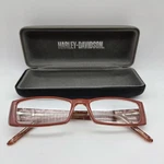 Vtg Harley Davidson HD3002 Cop Eyeglasses Frames Only 53-17-145 Orange & Gold. Fixed Price $8.50.