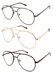 Retro Pilot Metal Reading Glasses Spring Hinges Full Magnifed (not Bifocal) Lens. Fixed Price $22.99.