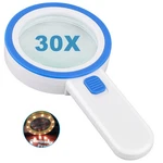 Magnifying Glass With 12 Led Lights, Double Lens Handheld Blue. Fixed Price $16.49.