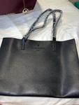 Borghese Black Textured Tote Shoulder Strap Solid Rectangle Women. Fixed Price $36.00.