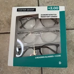 Pack Of 3 Foster Grant Design Optics Reading Glasses +2.00 Magnification Power. Fixed Price $8.55.