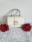 Jimmy Choo Cheri Top Handle Bag White Calfskin & Crystal Buckle $400. Fixed Price $400.00.