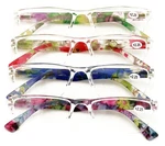 4 Pairs Women Rectangular Floral Reading Glasses - Clear Lens Flower Reader LWV5. Fixed Price $15.95.
