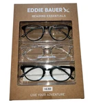 Eddie Bauer Reading Glasses 3 Pack +2.50 Black Clear Grey Designer Readers New. Fixed Price $29.97.