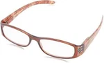 +2.00 Foster Grant Ashley Brown Floral Print Jeweled Fashion Reading Glasses New. Fixed Price $11.00.