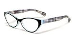 Calabria Emily Designer Cateye Lightweight Reading Glasses Blue&black PLAID+3.75. Fixed Price $12.88.
