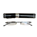 Magnivision Half Frame Black Reading Glasses +2.00 With Tube Case. Fixed Price $6.80.
