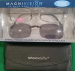 Foster Grant/magnivision Reading +2.50 New W/clip -on Sunglasses & Case. Fixed Price $10.99.