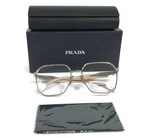 Prada Eyeglasses Frames VPR56Z 1BC-1O1 Silver Nude Cat Full Rim 55-18-140. Fixed Price $199.99.