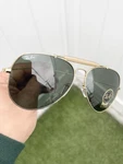 New Ray Ban Outdoorsman RB3029 Gold G15 Lens Size 62/14. Fixed Price $130.00.