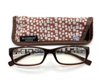 Madison Avenue +1.75 Adult Reading Glasses With Blue Blocker, Case Patterned New. Fixed Price $14.99.