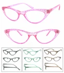 1 Or 3 Pair Retro Woman Cat Eye Glitter Frame Full Lens Reading Glasses Readers. Fixed Price $25.99.