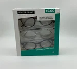 Foster Grant Reading Glasses 3-PACK +2.00 Strength Full Rim Plastic Open Box. Fixed Price $14.39.