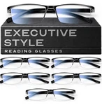 Gaoye 6 Pack 2.0 Executive Style Reading Glasses Men - Durable Readers With Blue. Fixed Price $24.95.
