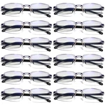 12PK Mens Rectangular Rimless Blue Light Blocking Reading Glasses Unisex Readers. Fixed Price $21.59.